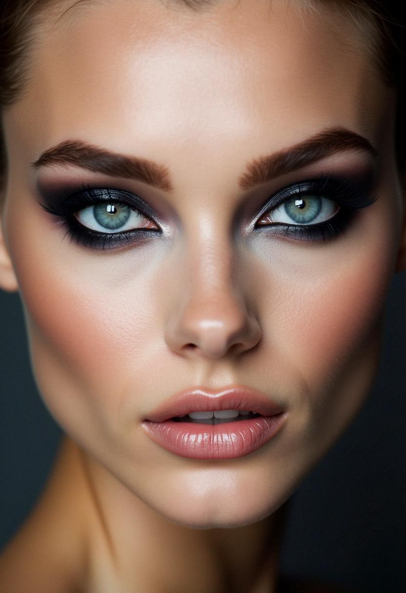 dark makeup for blue eyes