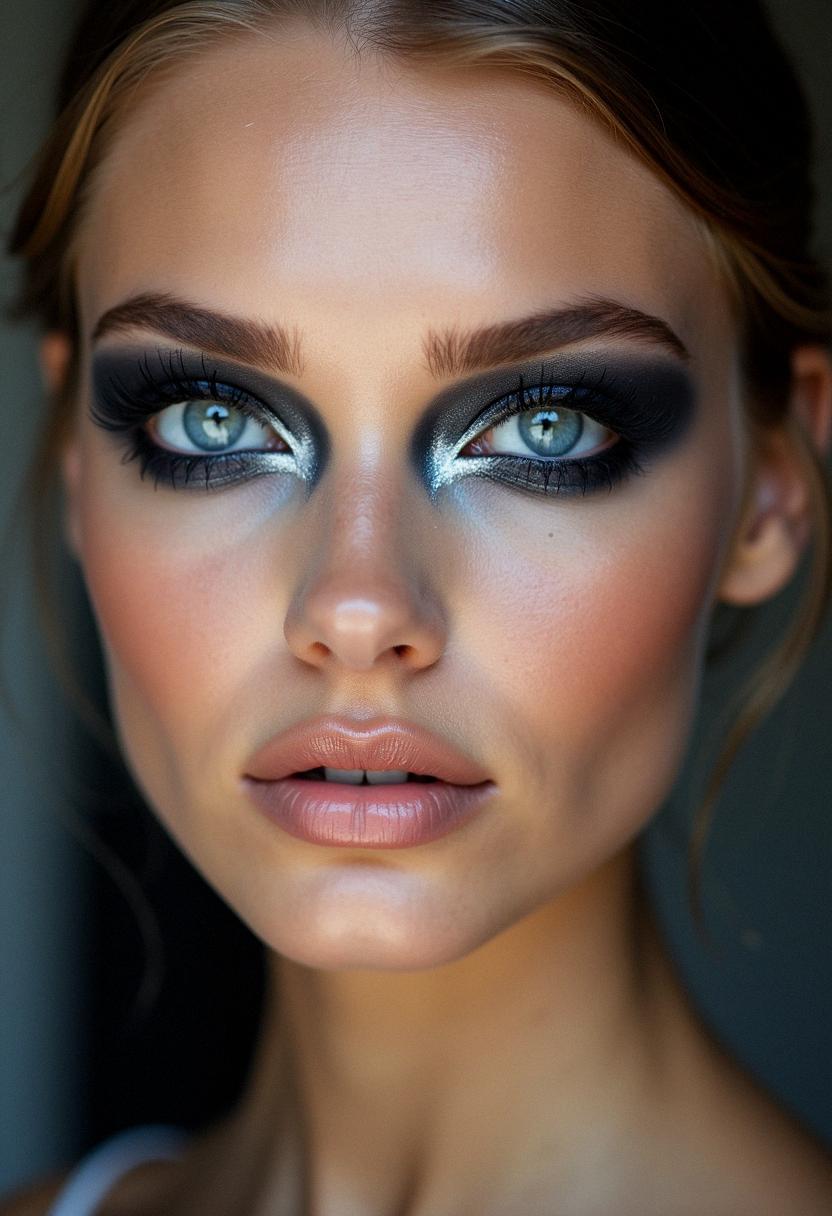 dark makeup for blue eyes