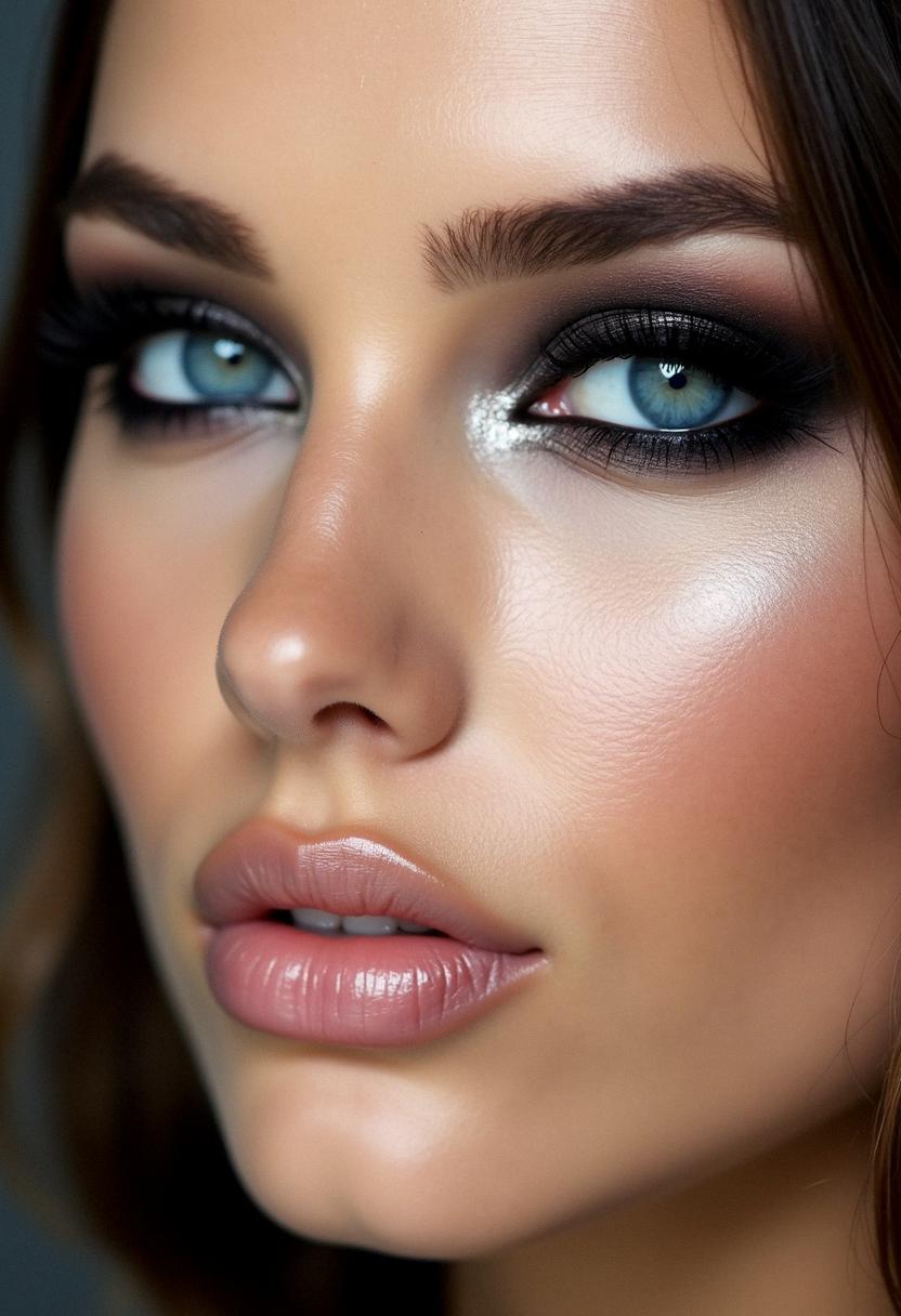 dark makeup for blue eyes