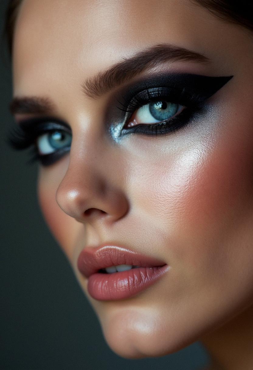 dark makeup for blue eyes