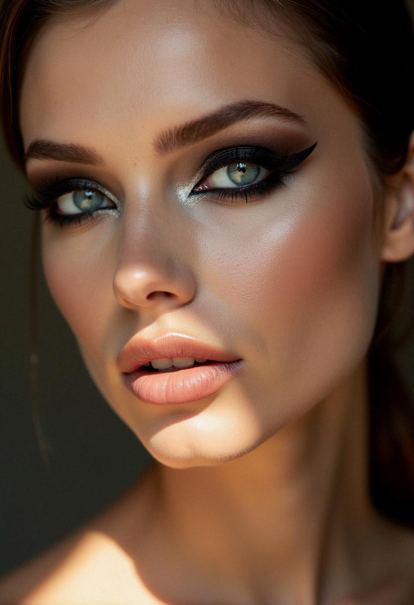 dark makeup for blue eyes