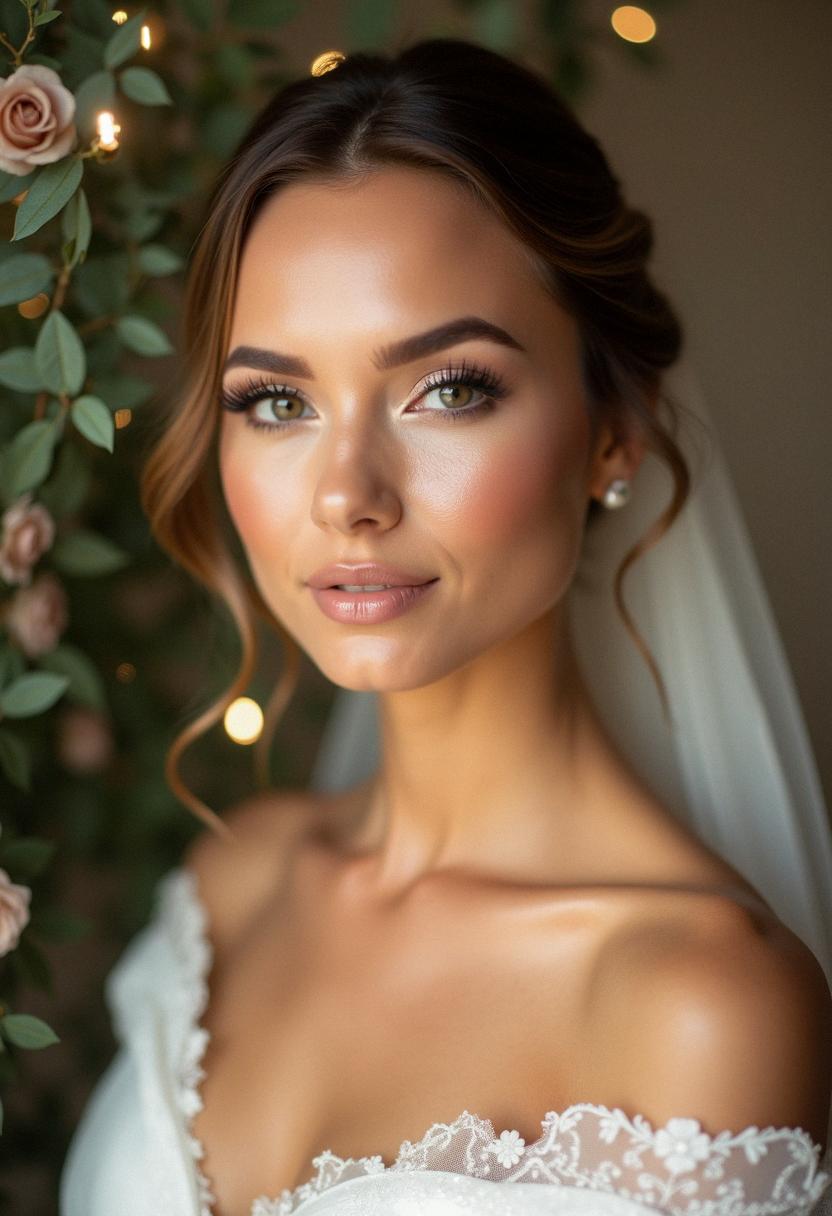 dewy wedding makeup bride