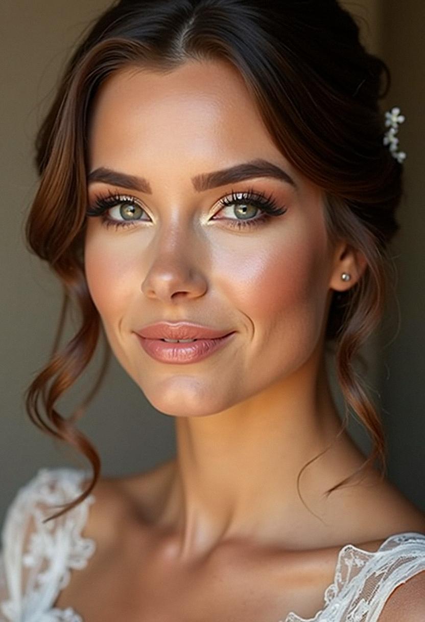 dewy wedding makeup bride