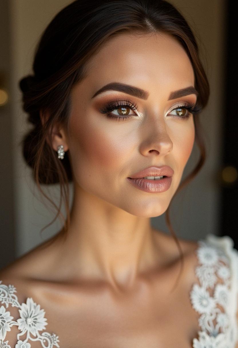 elegant wedding makeup for brown eyes