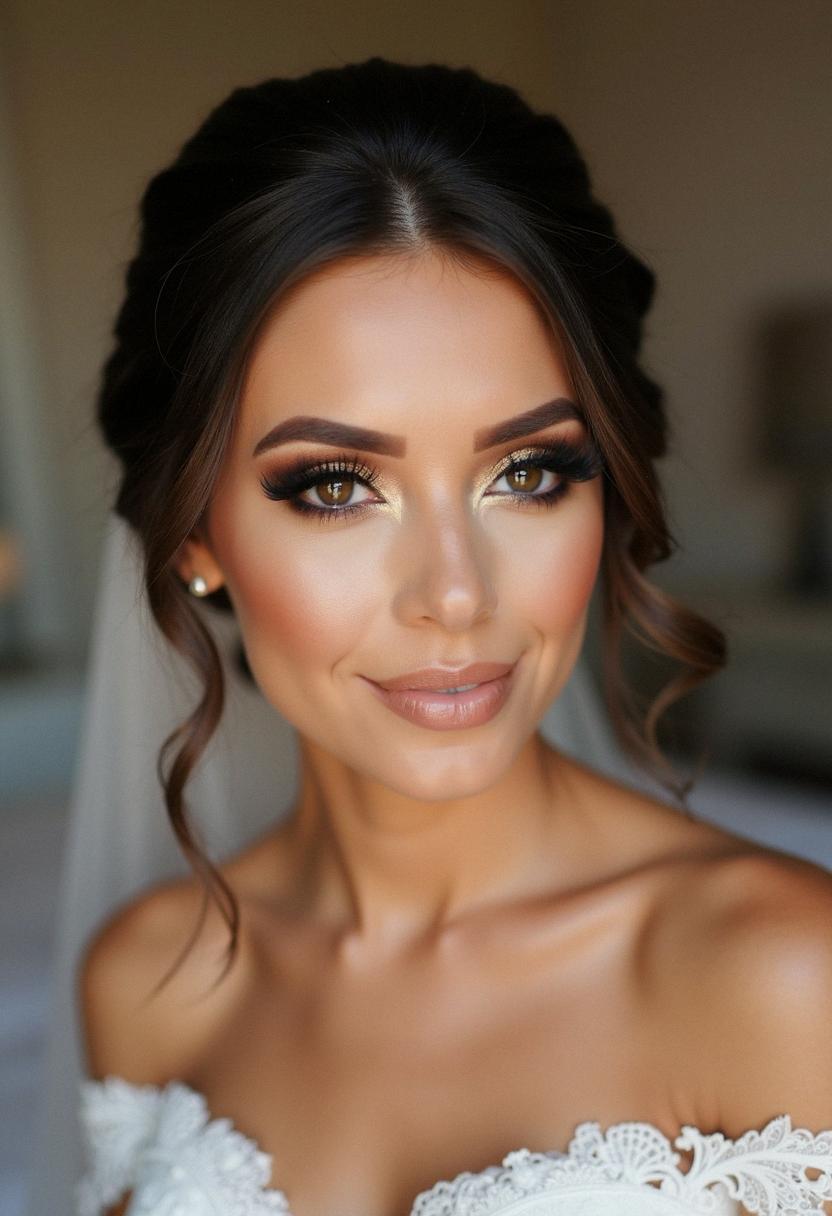 elegant wedding makeup for brown eyes