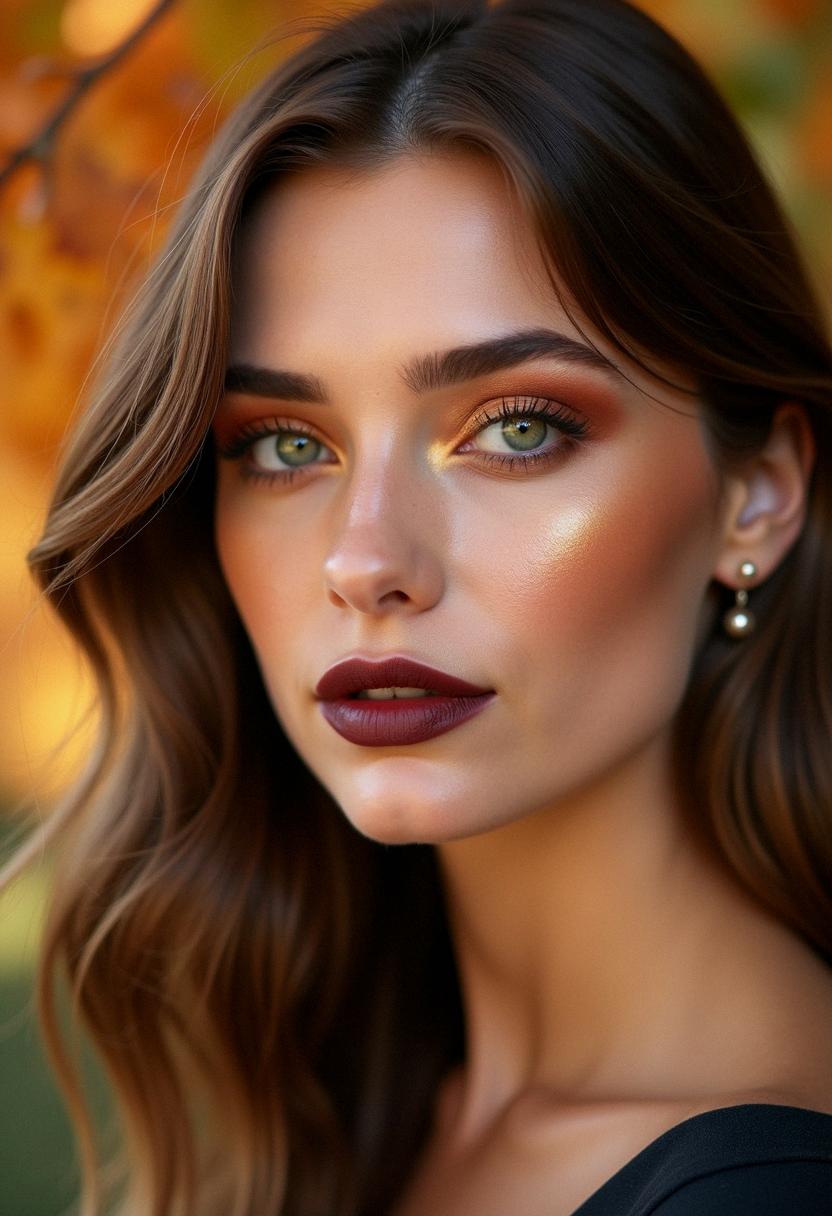fall makeup green eyes