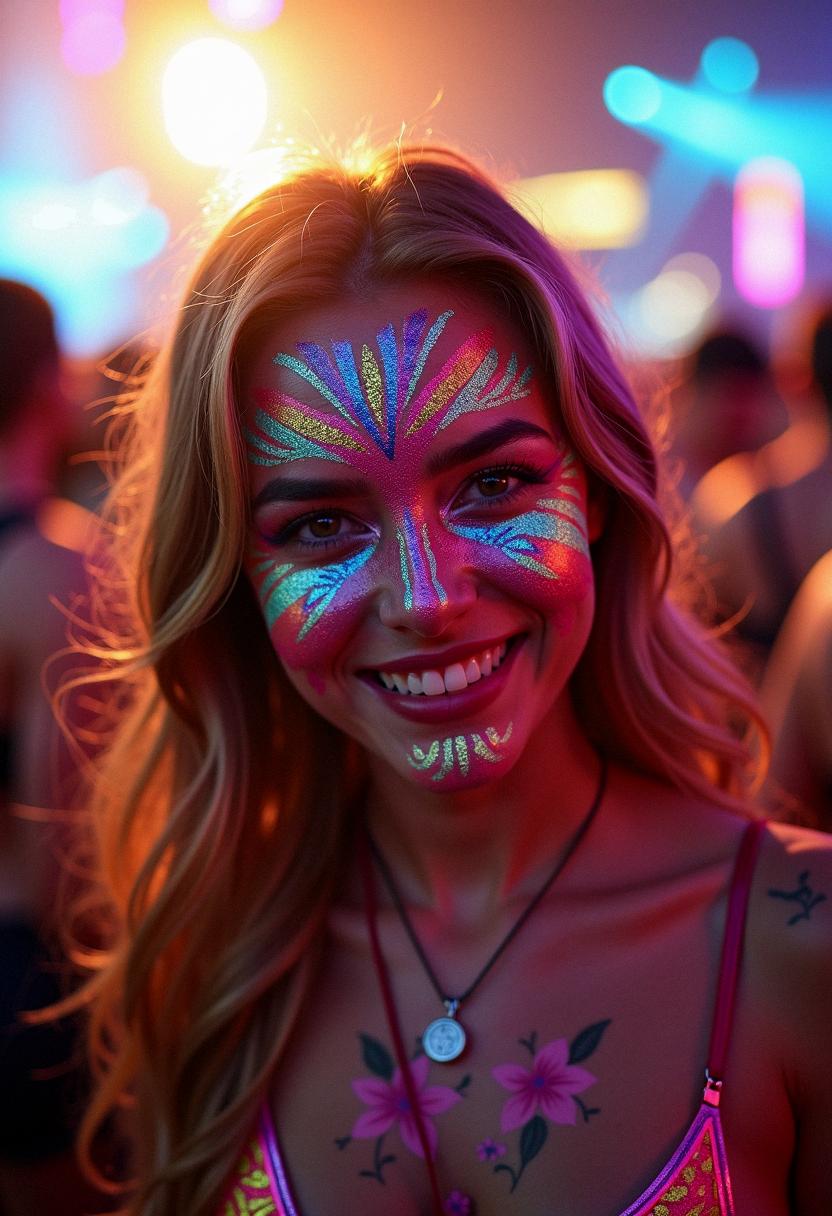 festival makeup rave