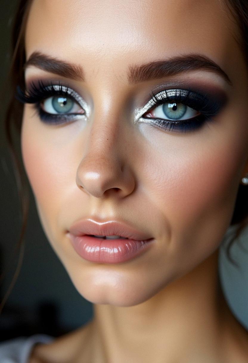 formal makeup for blue eyes