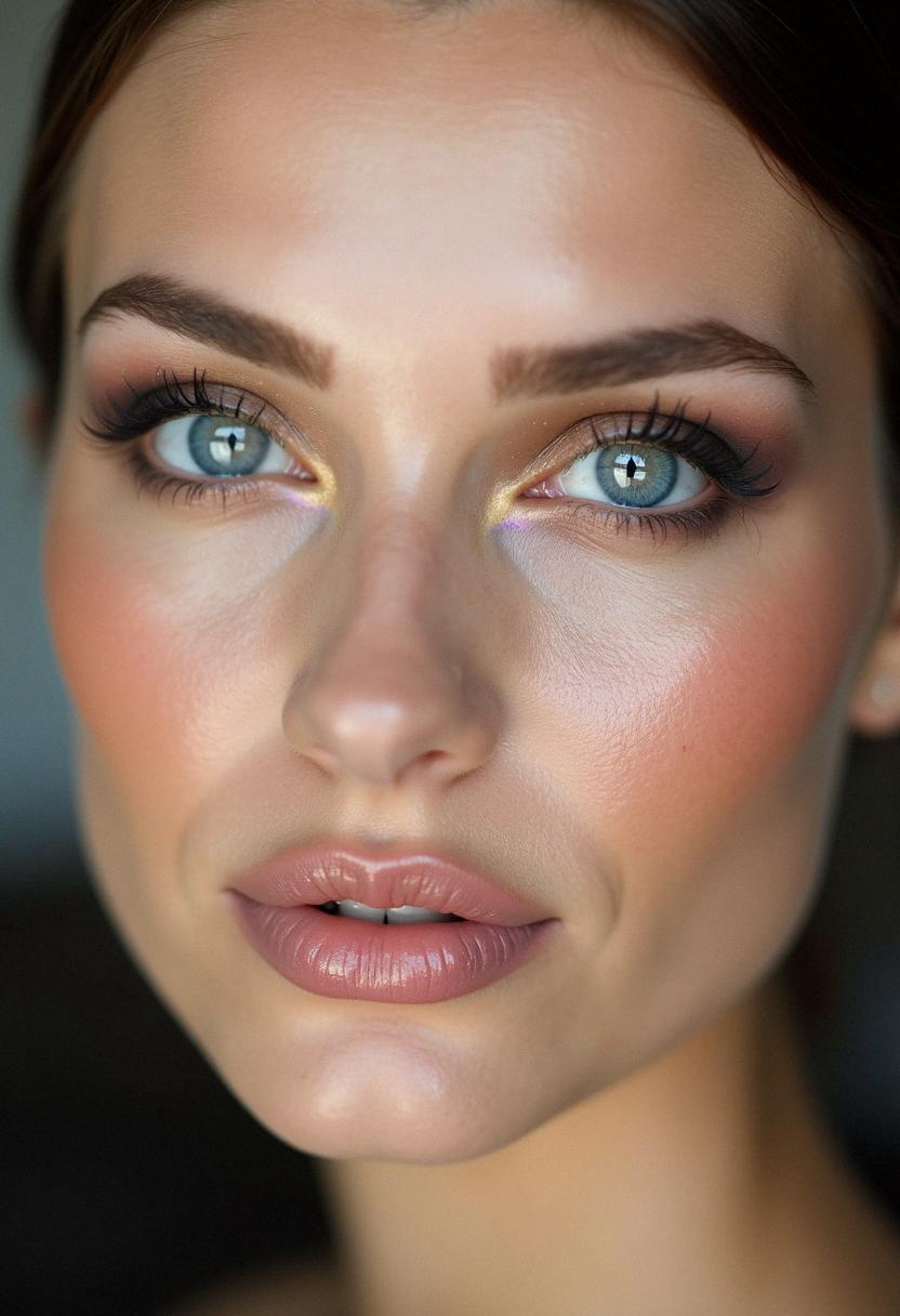 formal makeup for blue eyes