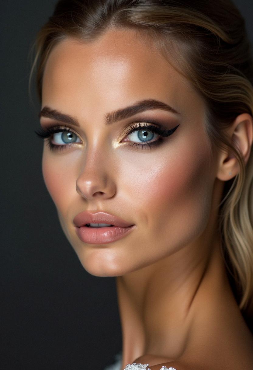 formal makeup for blue eyes