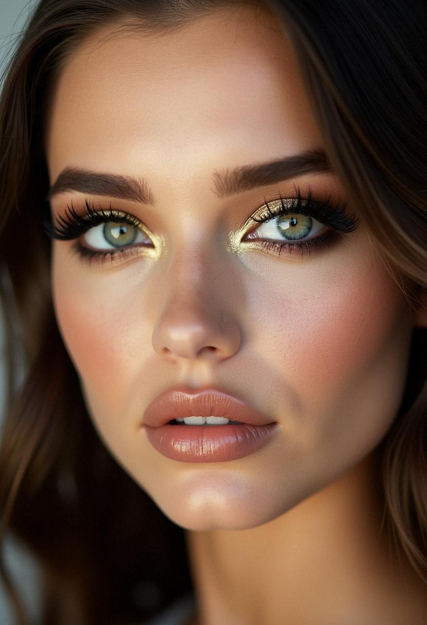 formal makeup green eyes