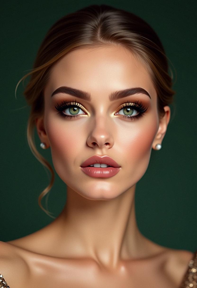 formal makeup green eyes