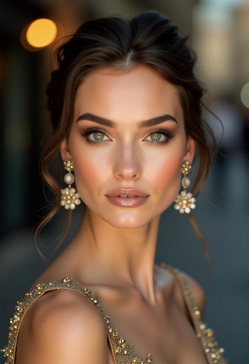 formal makeup green eyes