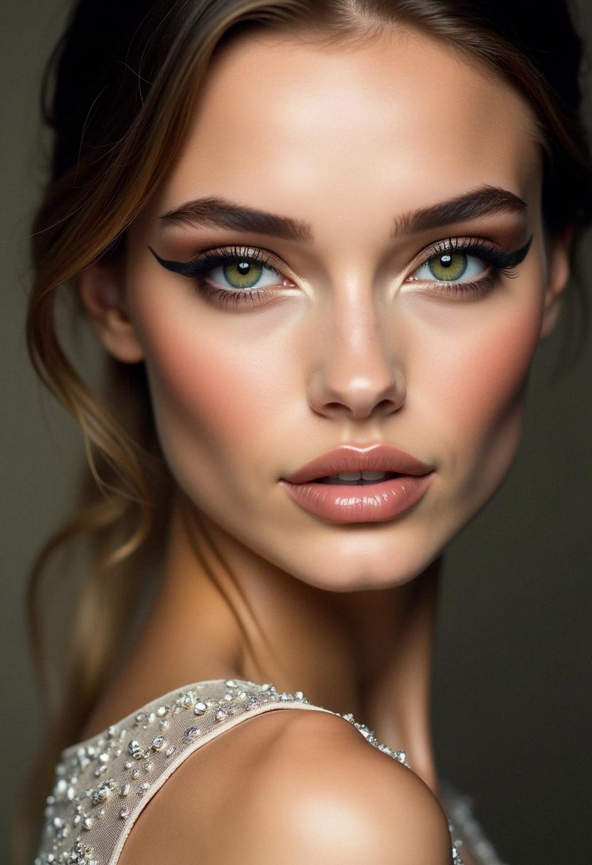 formal makeup green eyes
