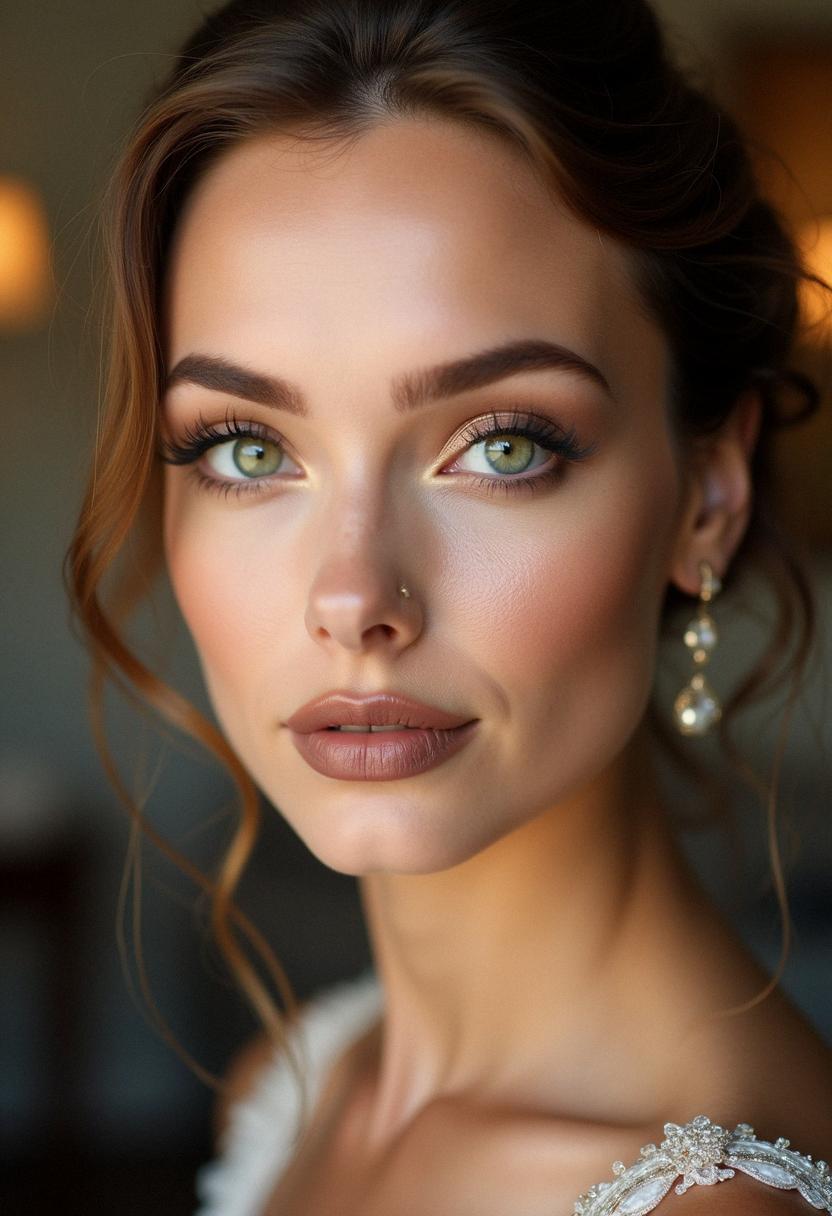 formal makeup green eyes
