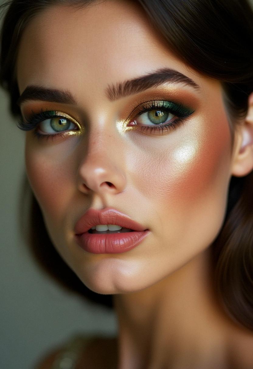 formal makeup green eyes