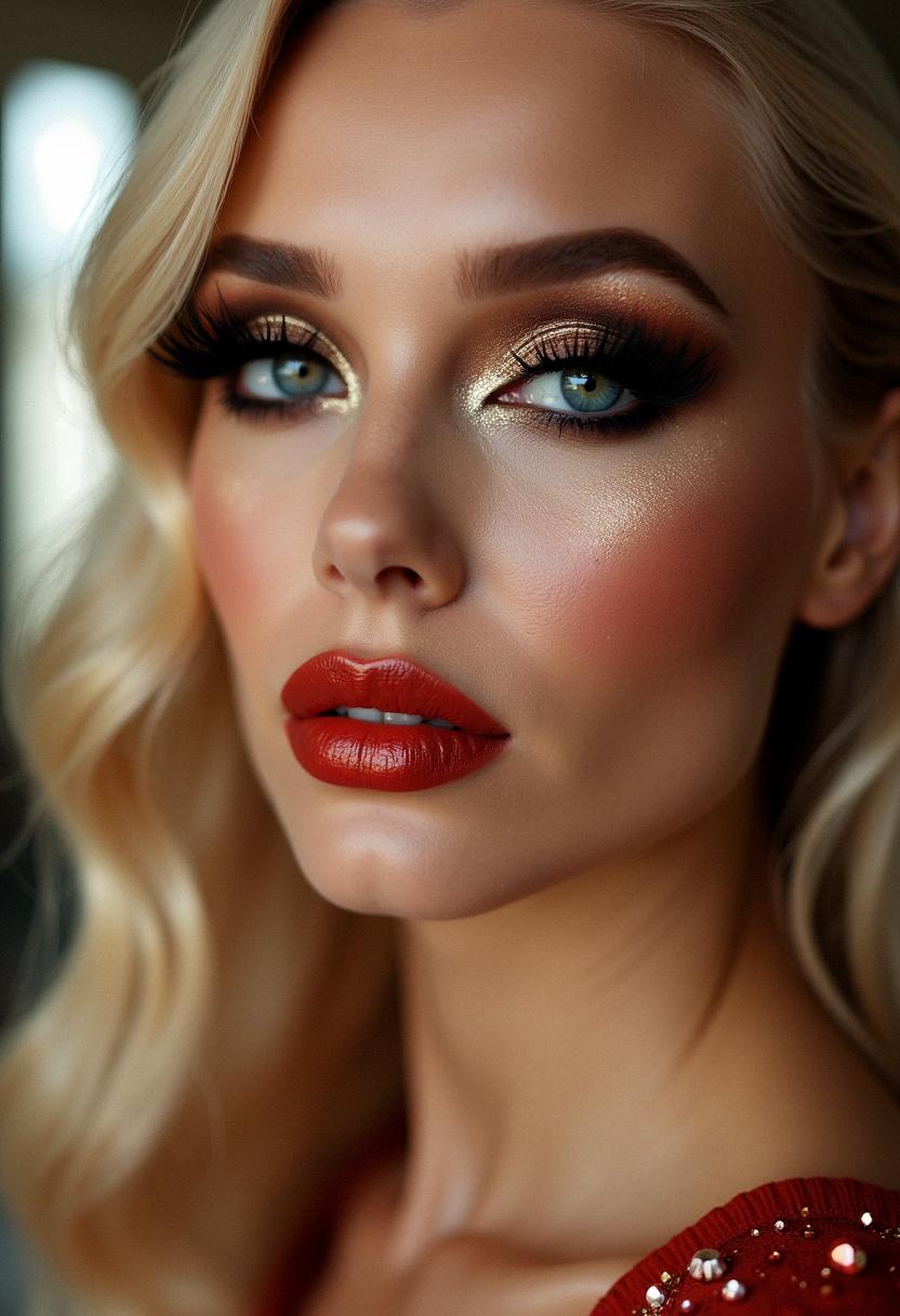 glam makeup for blondes