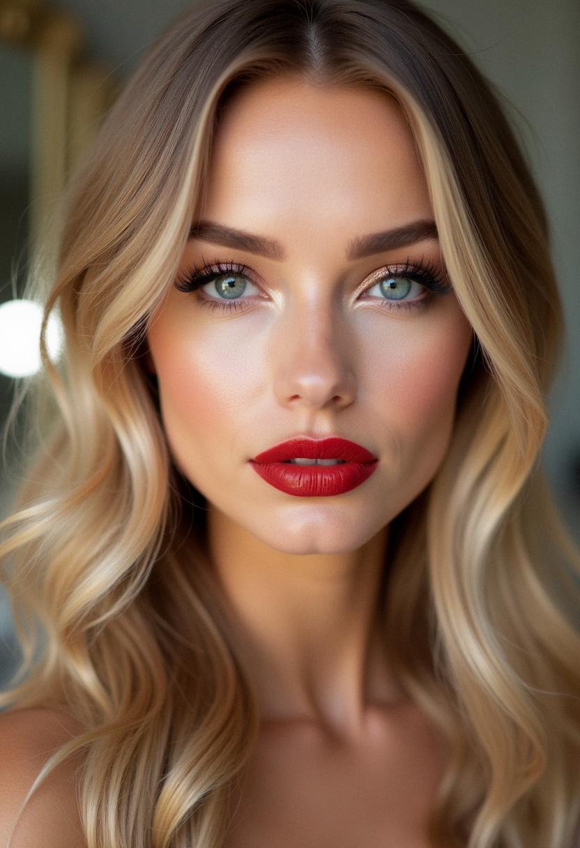 glam makeup for blondes