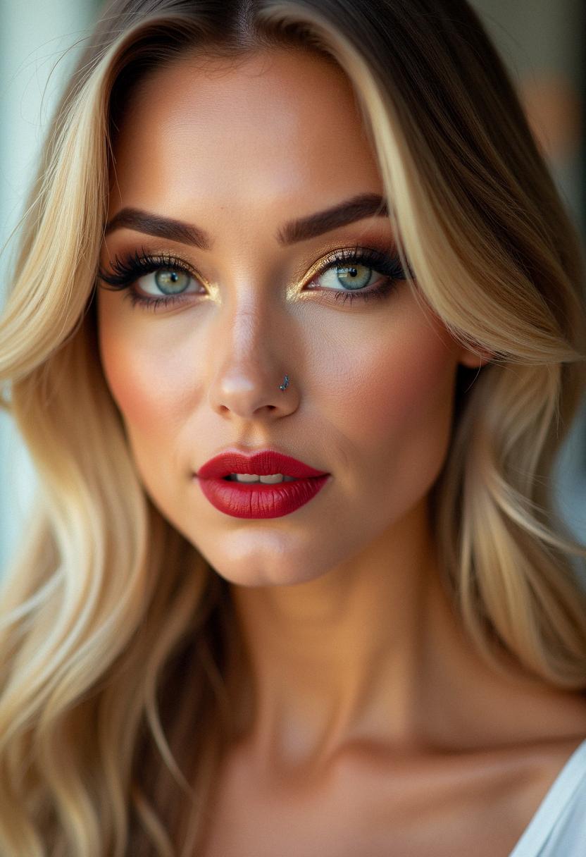 glam makeup for blondes