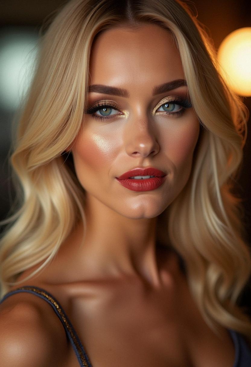 glam makeup for blondes