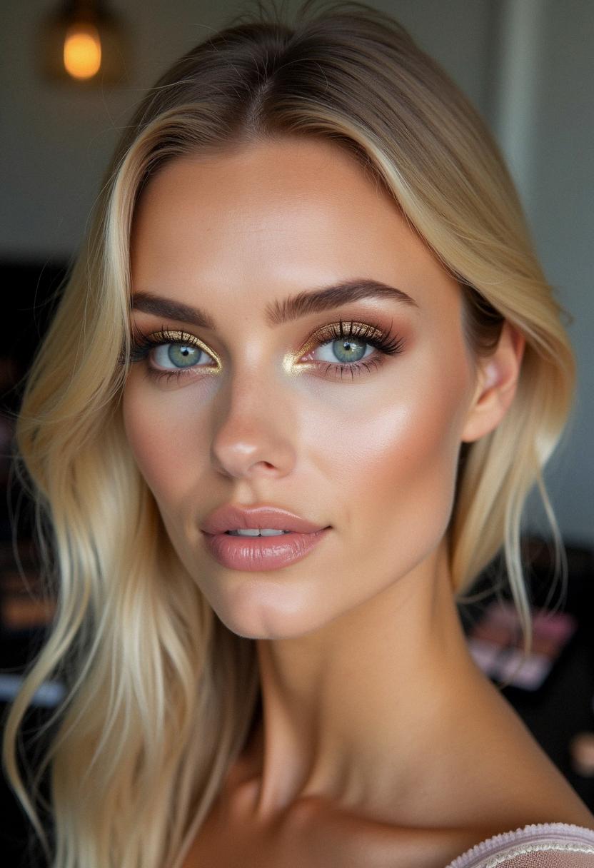 glam makeup for blondes