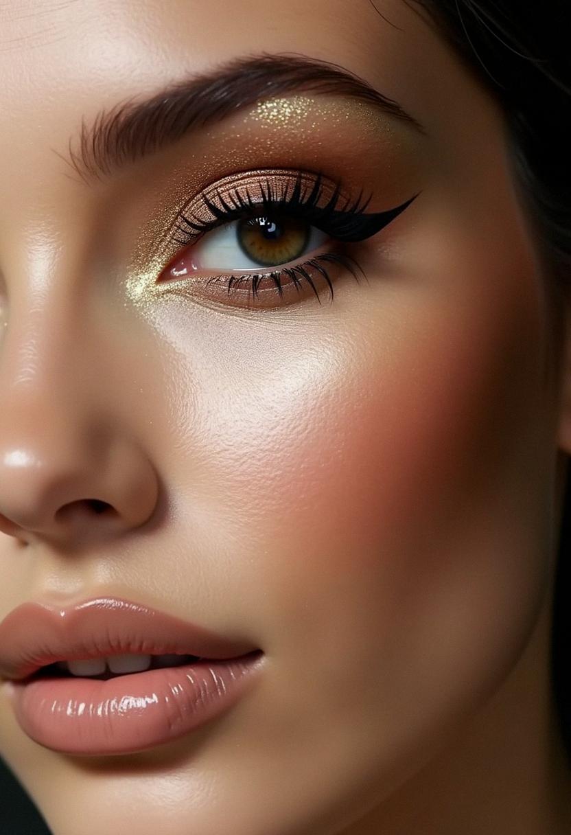 glam makeup hazel eyes