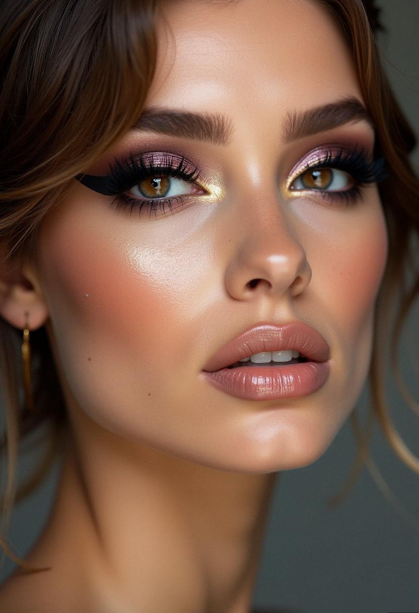 glam makeup hazel eyes