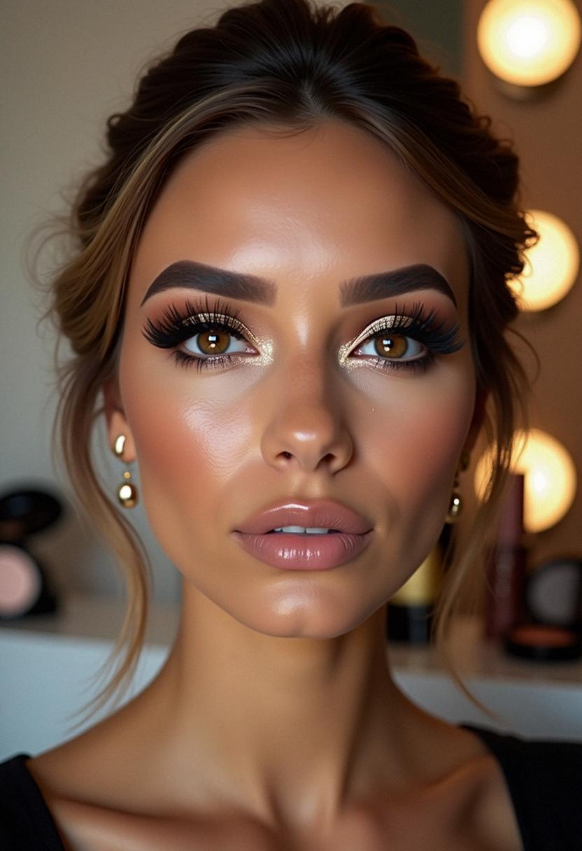 glam makeup hazel eyes