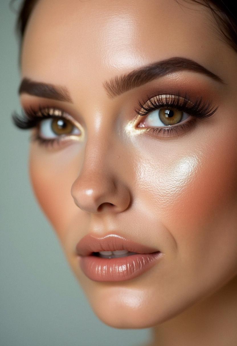 glam makeup hazel eyes