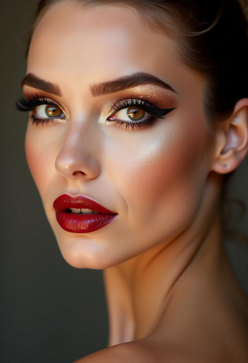 glam makeup hazel eyes