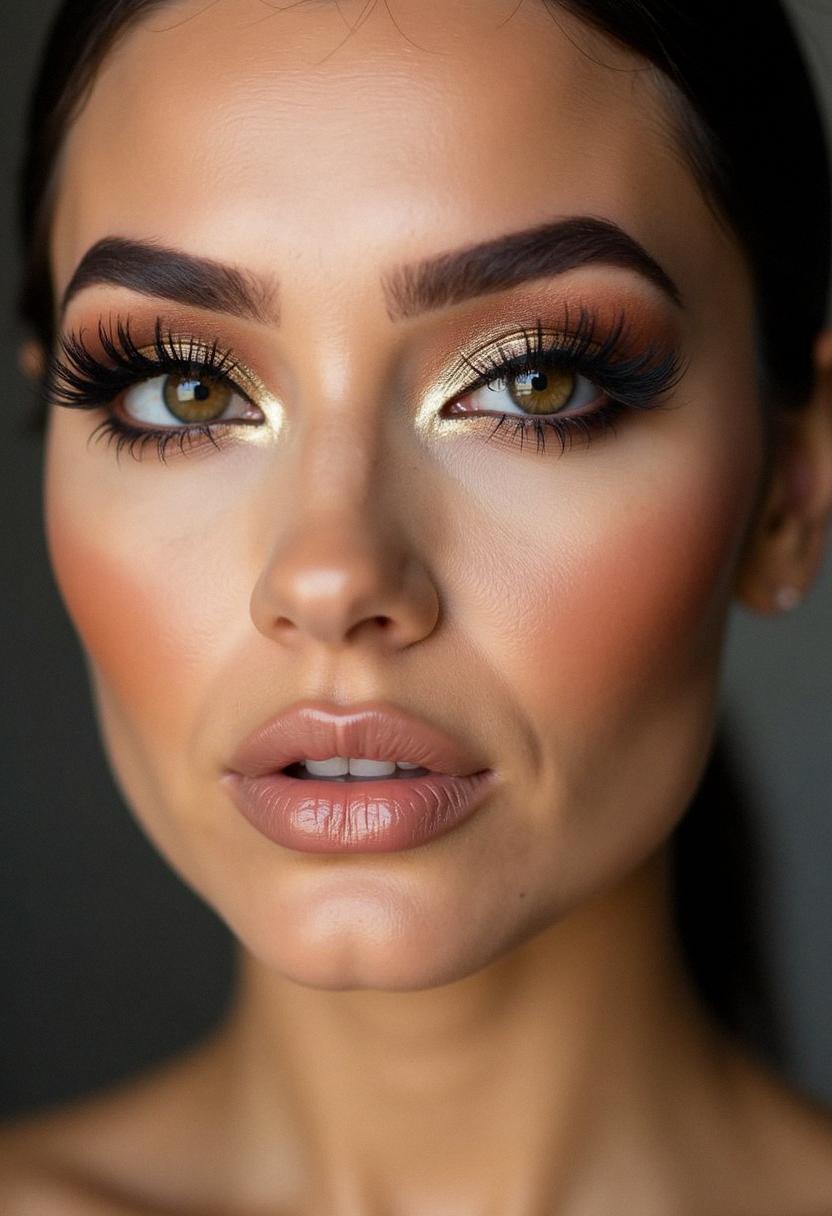 glam makeup hazel eyes
