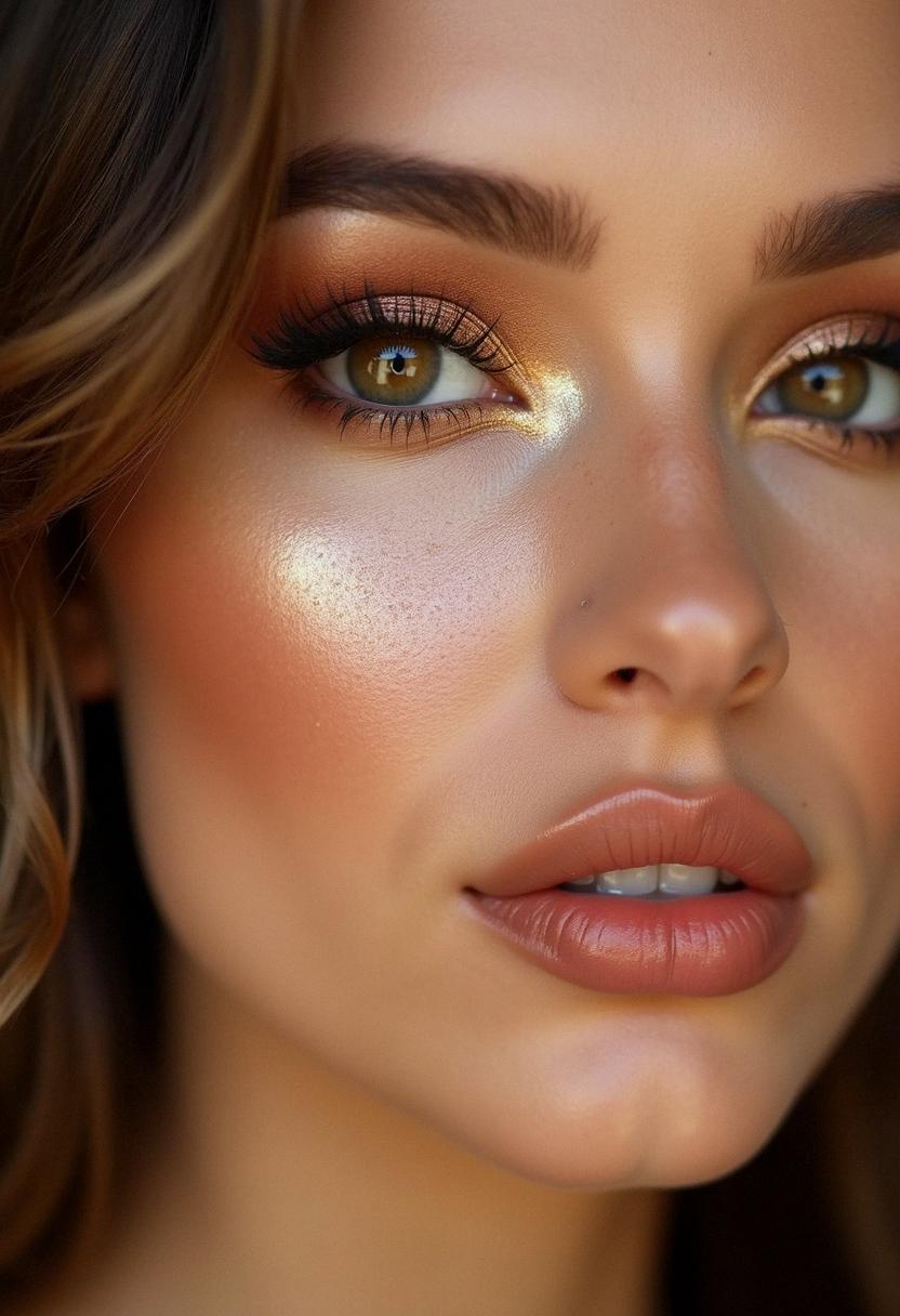 glam makeup hazel eyes