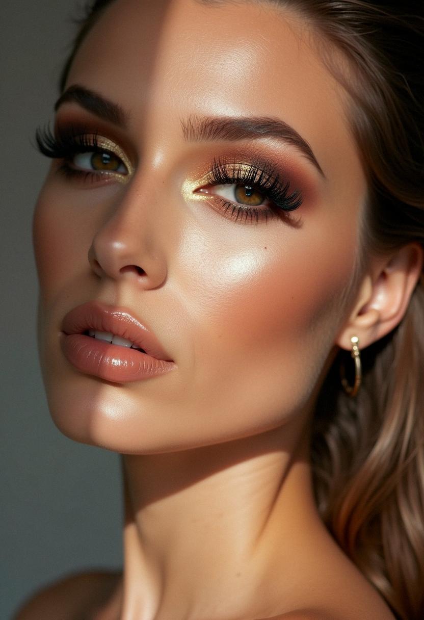 glam makeup hazel eyes