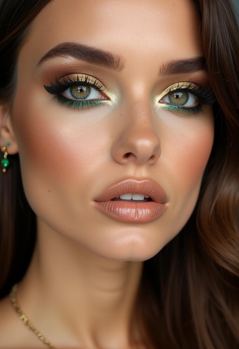 glam makeup hazel eyes