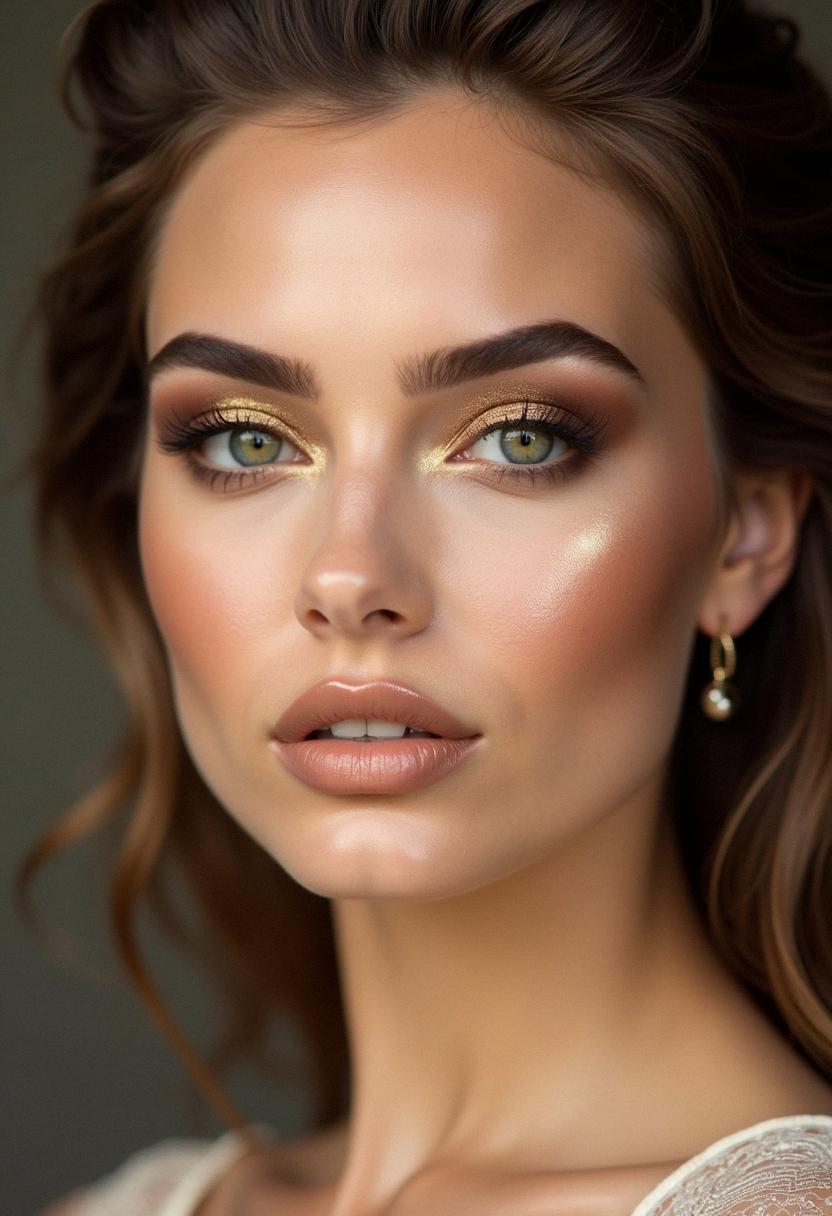 glam makeup hazel eyes