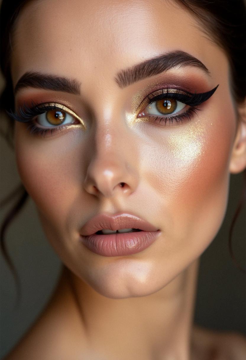 glam makeup hazel eyes