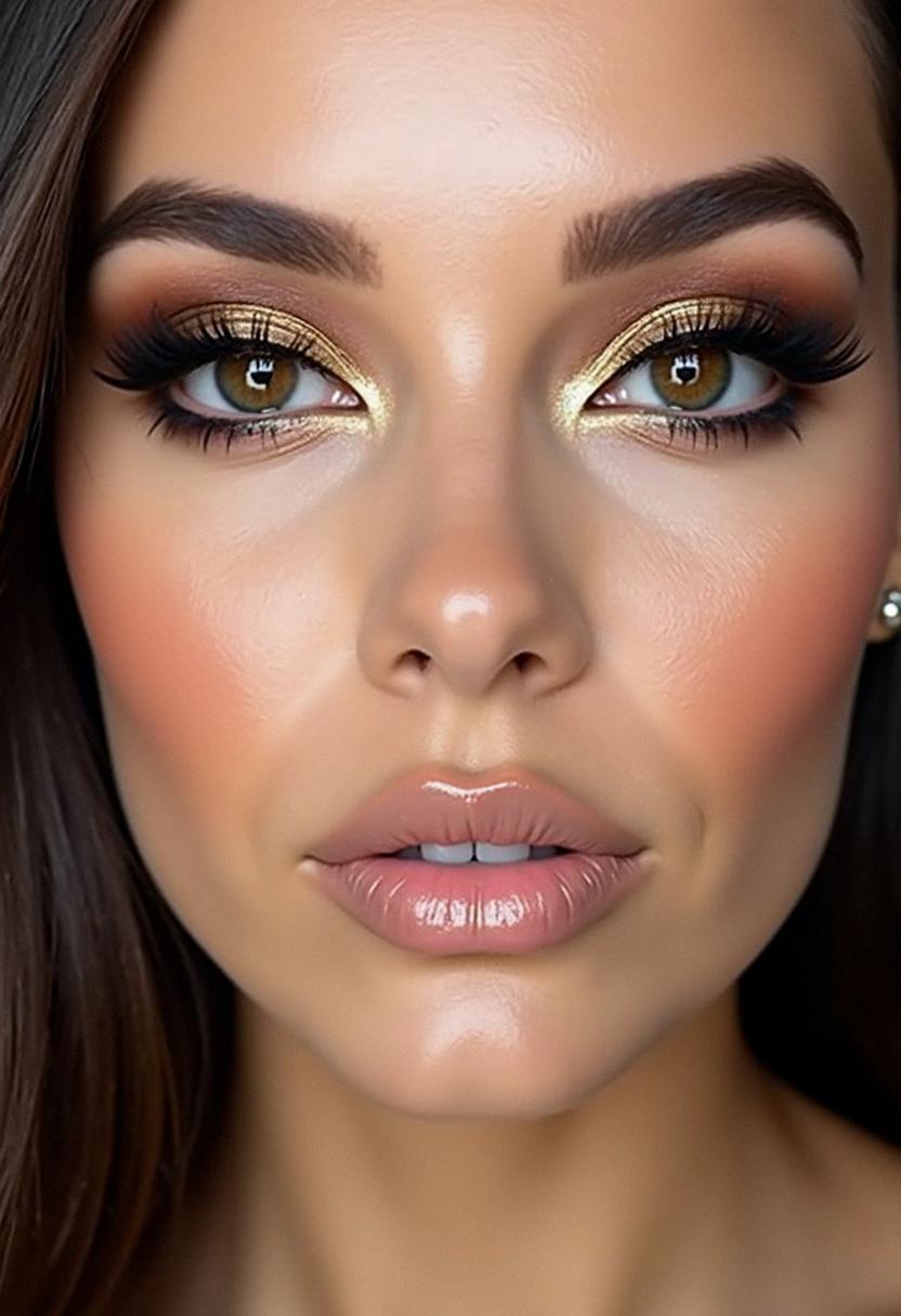 glam makeup hazel eyes