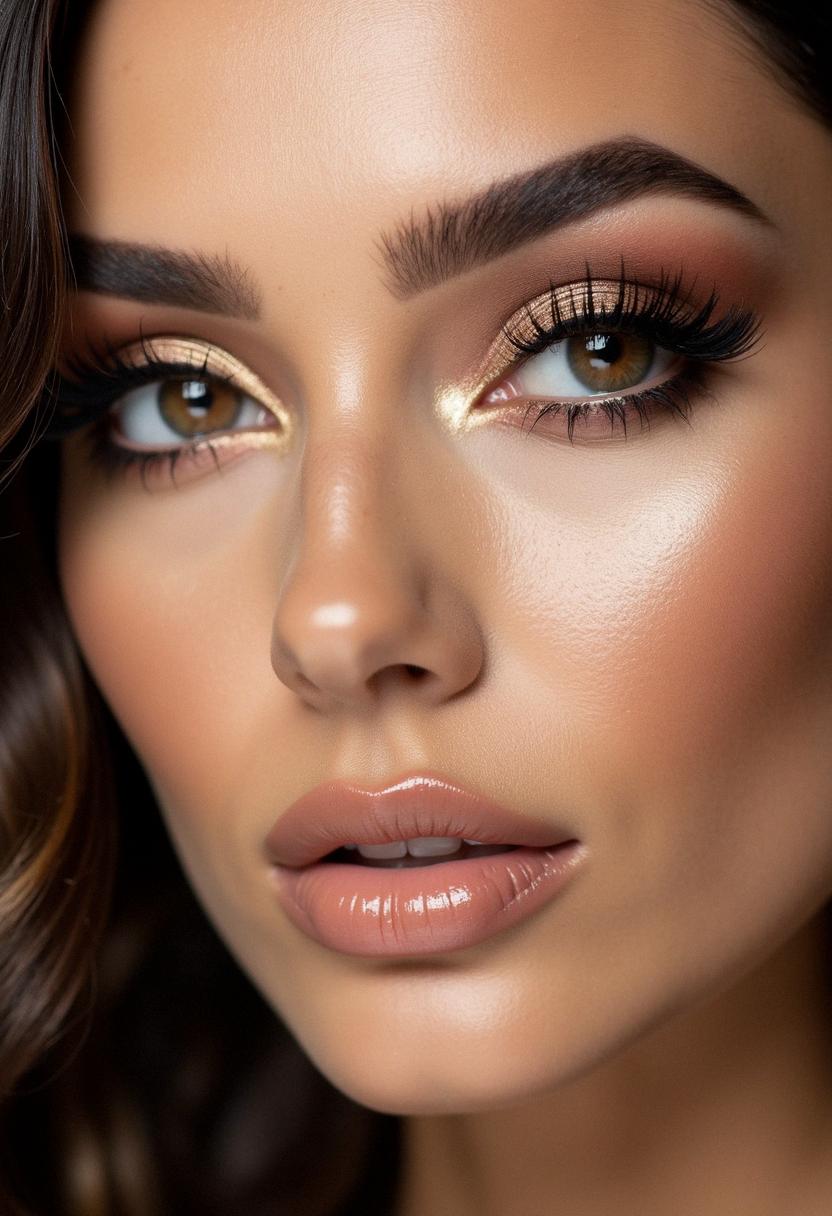 glam makeup hazel eyes