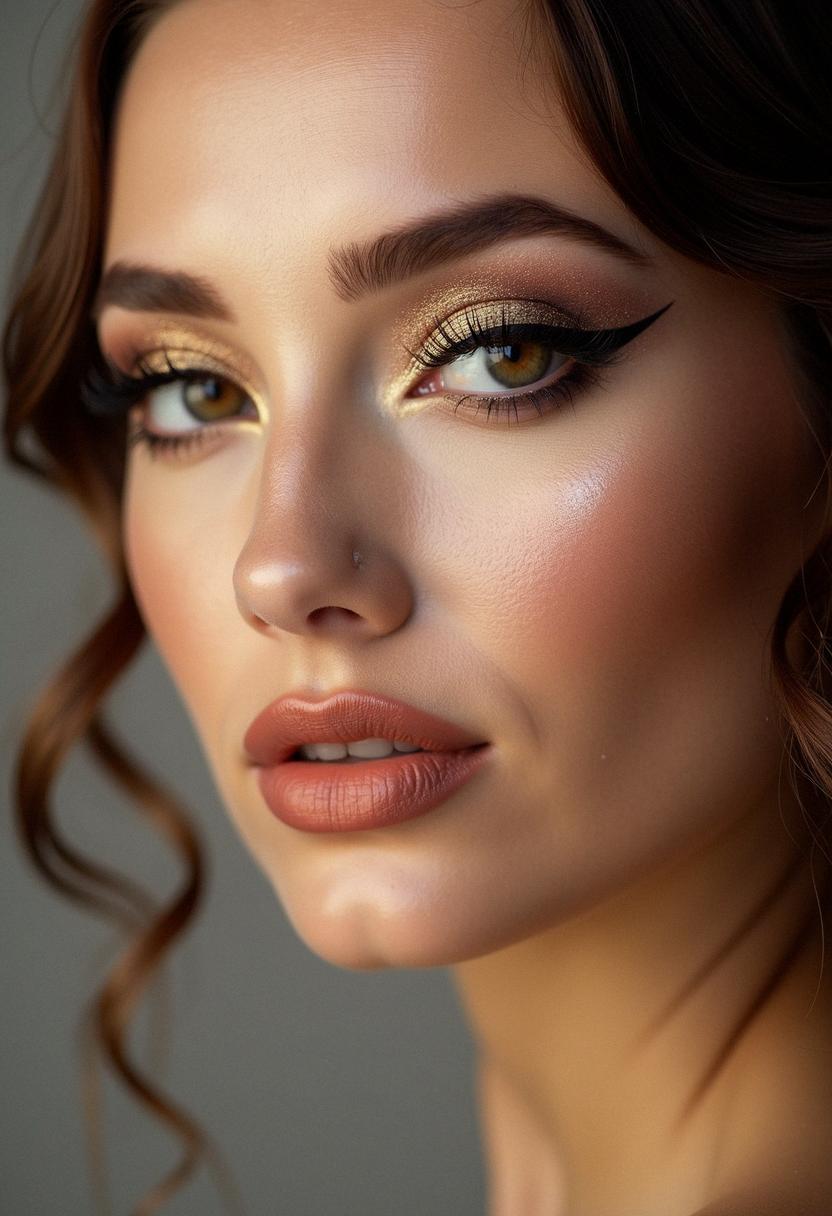 glam makeup hazel eyes