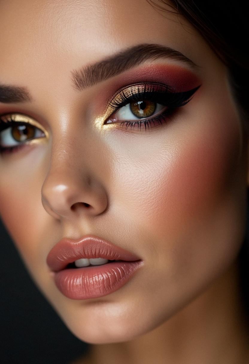 glam makeup hazel eyes