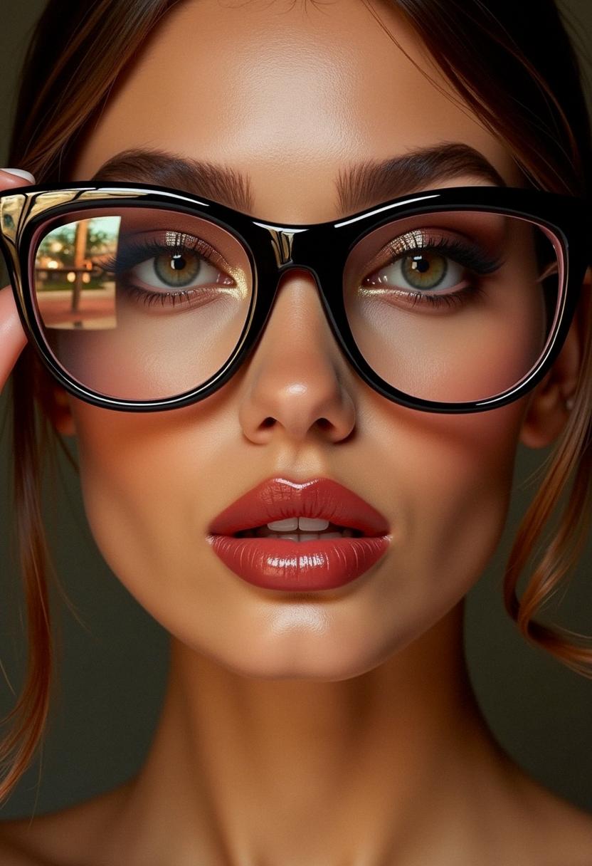 glam makeup with glasses