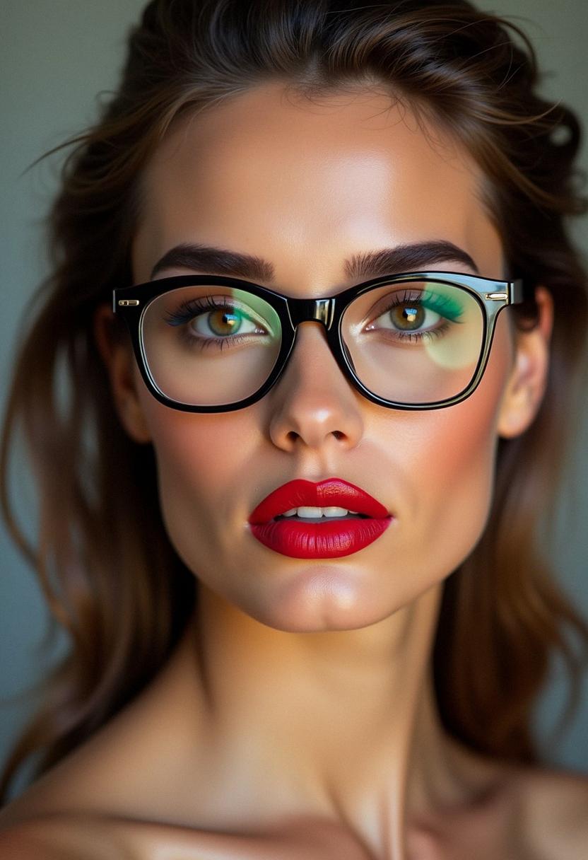 glam makeup with glasses