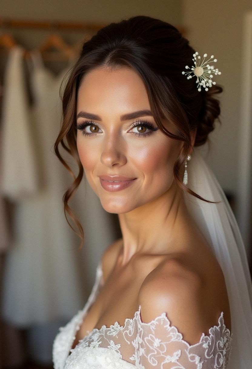 glitter makeup bride