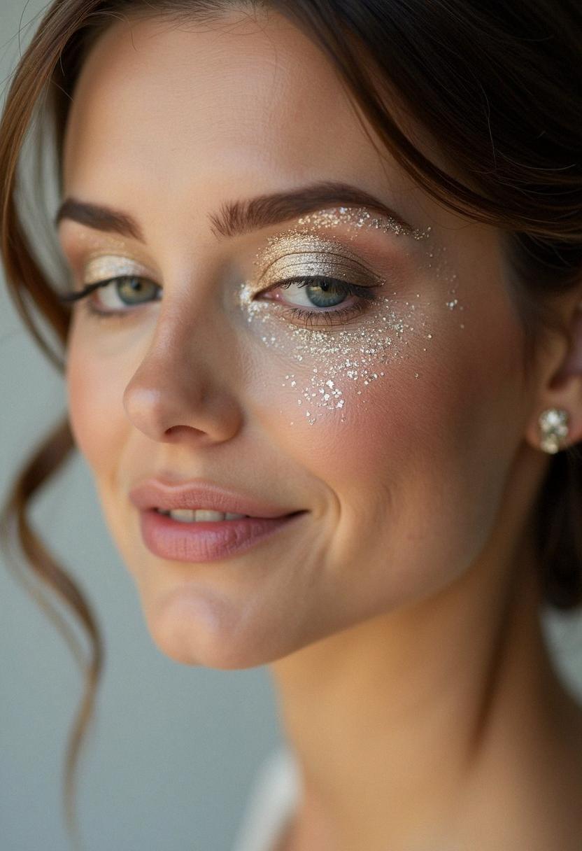 glitter makeup bride