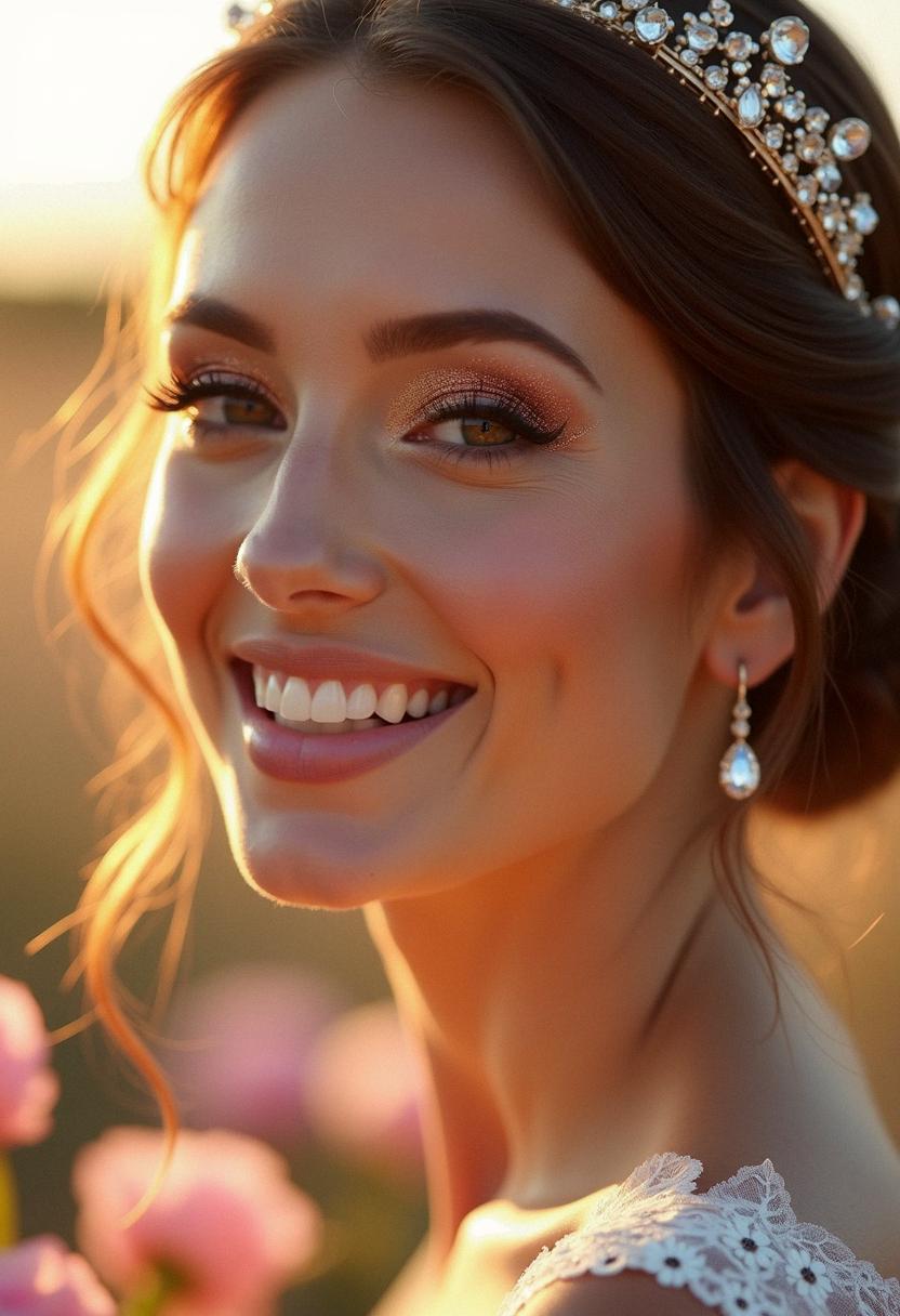 glitter makeup bride