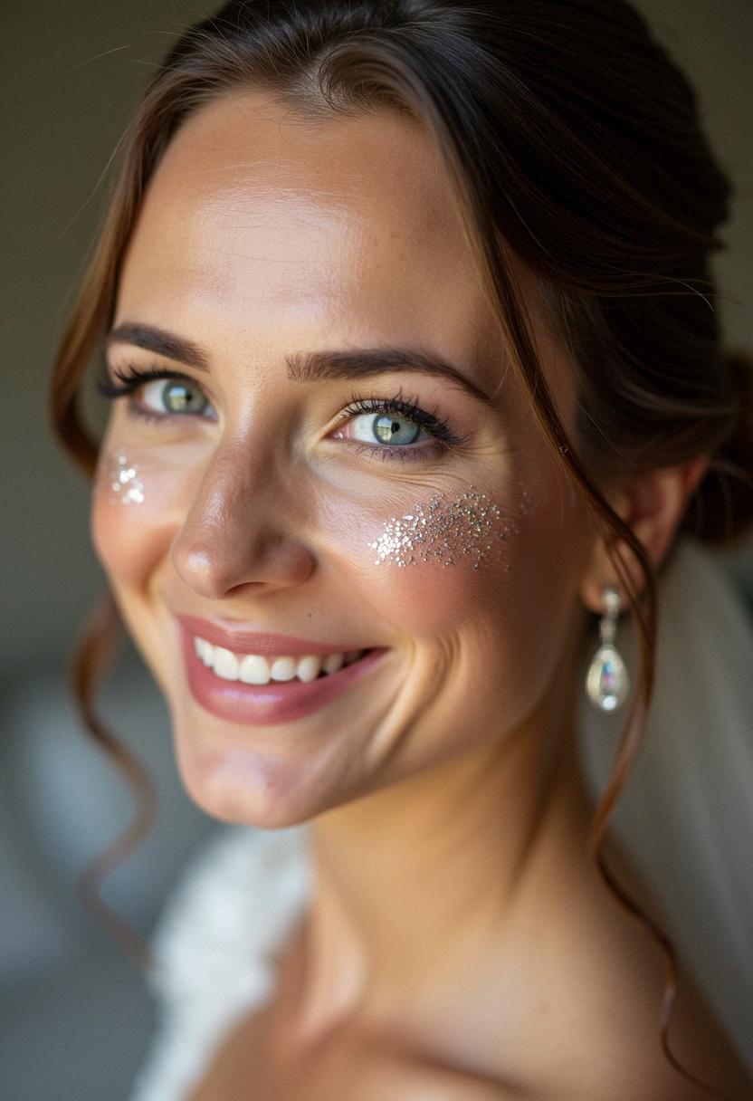 glitter makeup bride