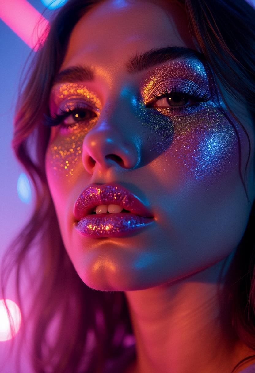glitter makeup rave