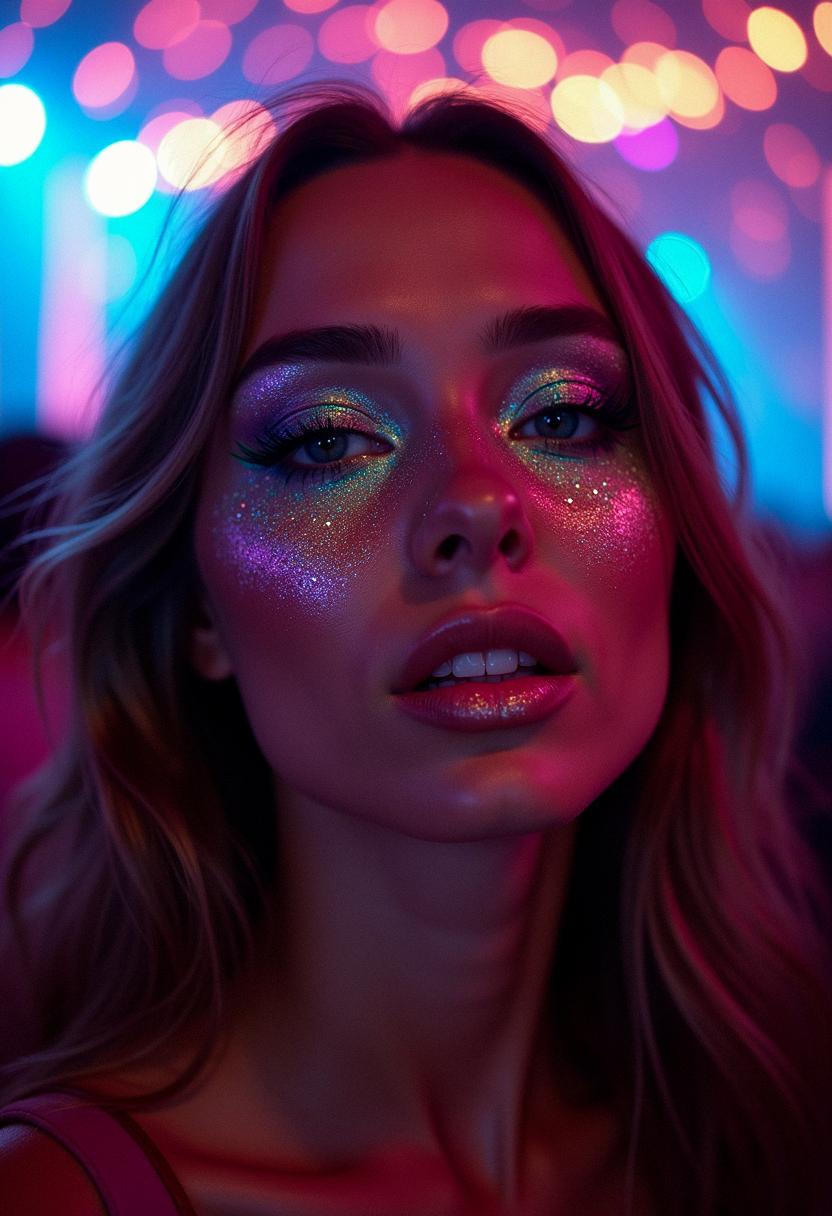 glitter makeup rave
