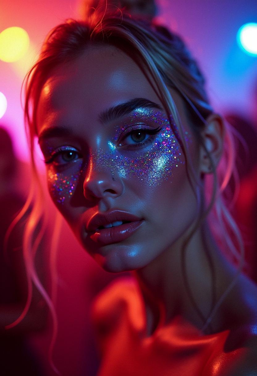 glitter makeup rave