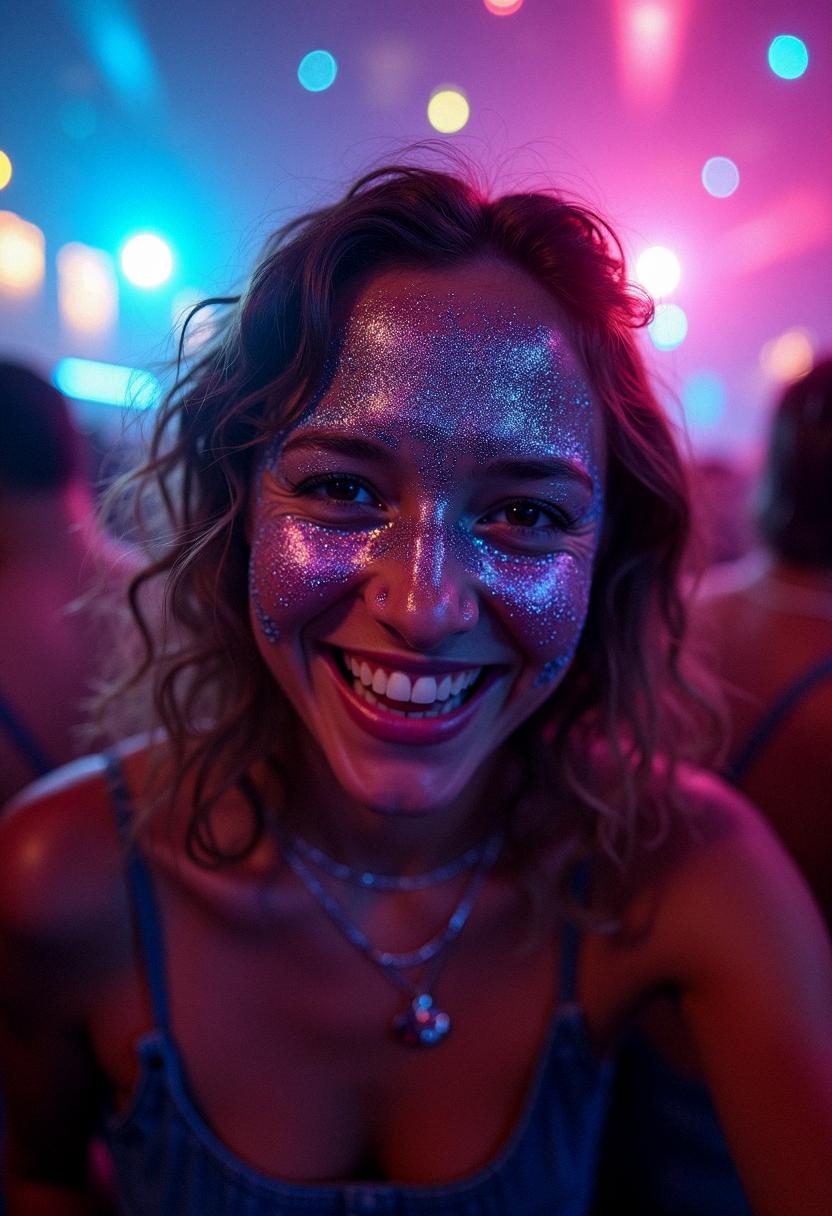 glitter makeup rave